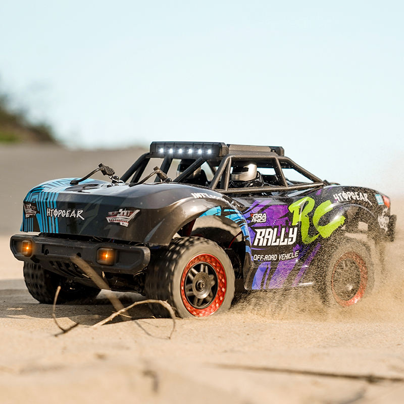 Rally High Speed Vehicle RC Remote Control Track Car 2.4GHz With LED Light , Largest Rubber Wheels, Rechargeable Battery Premium Look (Top speed 20 km/H) 1:18 Scale