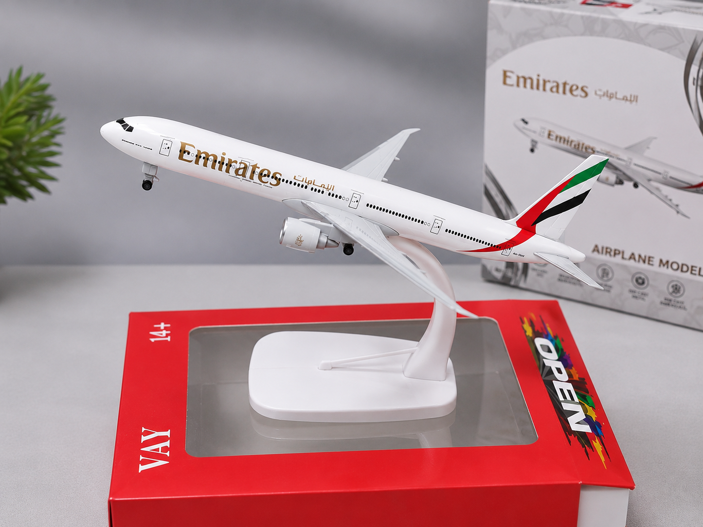 Aircraft Model Airplane Emirates Premium Diecast matel With Detailed Graphics Display Stand (code-316) High Quality Paint 20cm'Scale Aircraft Model
