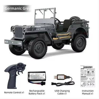 Military Car 2.4GHZ Remote Control System Imported 1:10 Scale RC Remove Engine Hood Metal Chassis Side Guard Frame (U.S.A)2025G2068