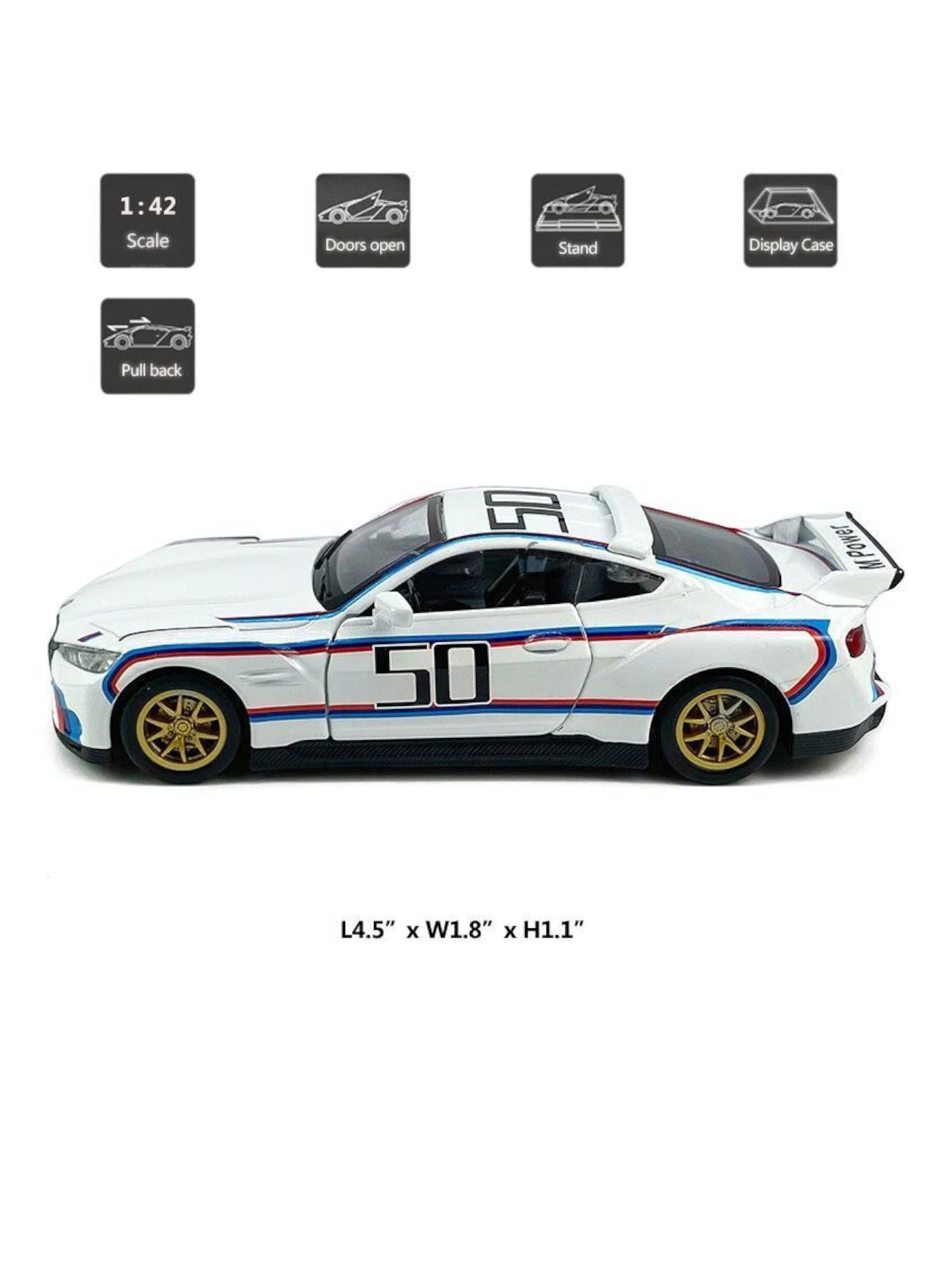CCA BMW 3.0 CSL 1:42 Scale Diecast (With Acrylic Case)