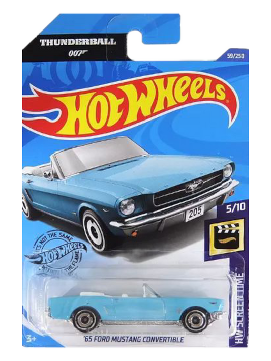HotWheels 007 Thunderball 65 Ford Mustang Convertible Imported Mainline 1:64 Scale (Blister Damaged)