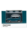 TINY PANTONE Mini Cooper Diecast Model Car – Classic Teal Blue Mini | Vintage Collectible Toy with Display Box 1:50 Scale