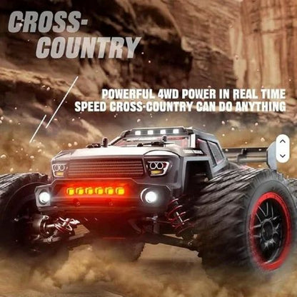 Wild Storm High-Speed RC Monster Truck 2.4GHz Wireless Remote Control Large Off-Road Tires Independent Suspension System Front LED Light Rechargeable battery 1:16 Scale 20 km/h Speed.