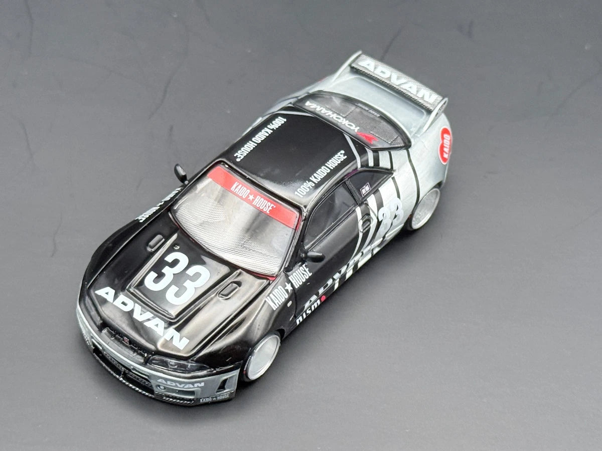 Kaido House x Mini GT Nissan Skyline GT-R (R33) Kaido Works ADVAN (#191) 1/64 Scale