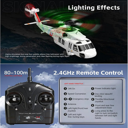 Aircraft UH-60L Black Hawk K270 Rescue Helicopter ( RC ) 2.4GHz remote control automatic height stabilization Rechargeable Battery USB Charging Cable 1:32 Scale ( K270 )