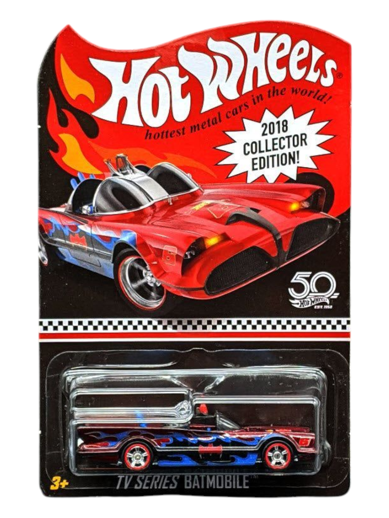 HotWheels 50th Anniversary 2018 Collector Edition TV Series Batmobile 1:64 Scale (With Protector)
