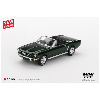Mini GT #1166: Ford Mustang Convertible 1964 Highland Green LHD 1:64 Scale