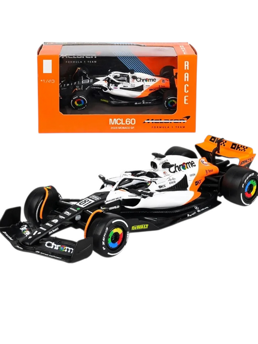 Bburago F1 Formula 1 MCLAREN MCL60 (2023) - MONACO  GP LN4 - 1:43 Scale - Race Car Model, bburago 18-38087