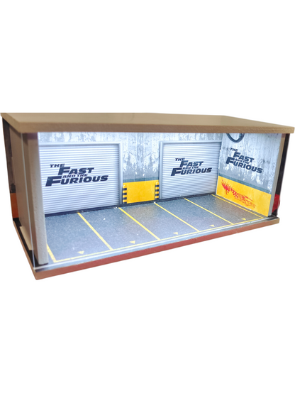 Fast & Furious LED Garage Diorama Premium 1:64 Acrylic Display for Die-Cast Cars