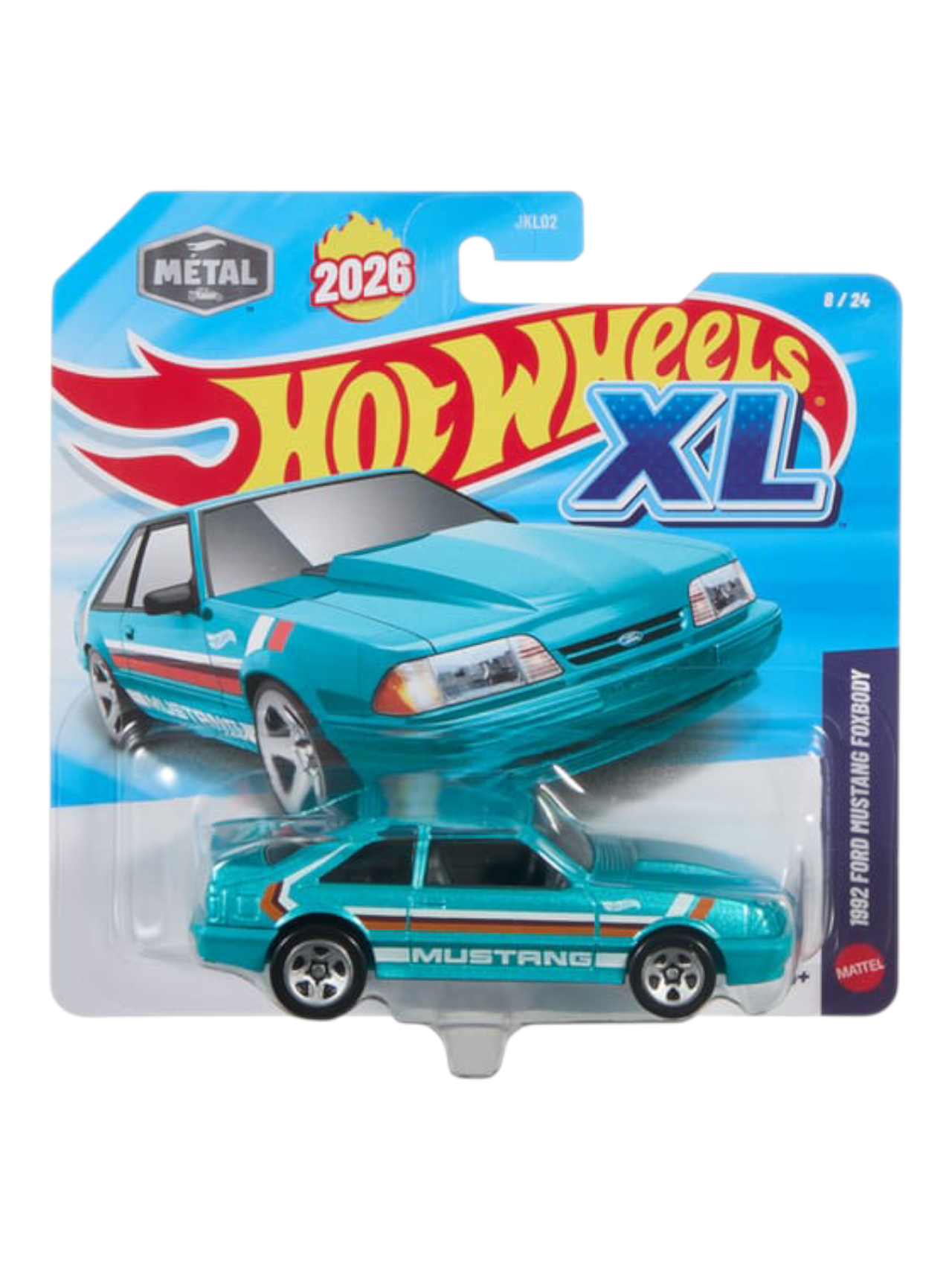 HotWheels XL 1992 Ford Mustang Foxbody Imported Mainline 1:43 Scale