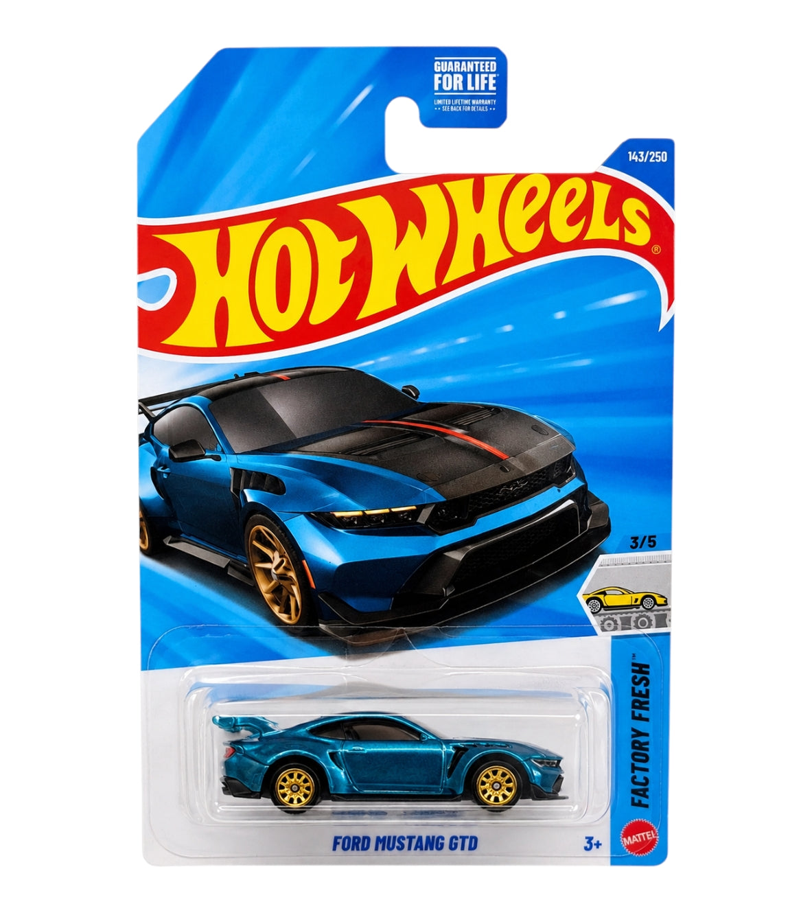 HotWheels 'Ford Mustang Gtd ( Super Treasure Hunt  ) Imported Mainline 1:64 Scale (with protector)