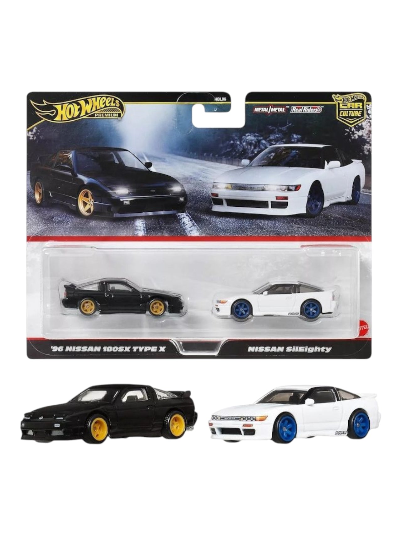 Hotwheels' 96 nissan 180sx type x & nissan slightly imported Team Transport multipack 1:64 Scale