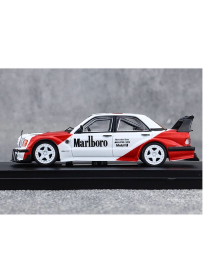 Rhino Model Mercedes W201 190E Marlboro Livery Premium Diecast 1:64 Scale (With Acrylic Case)