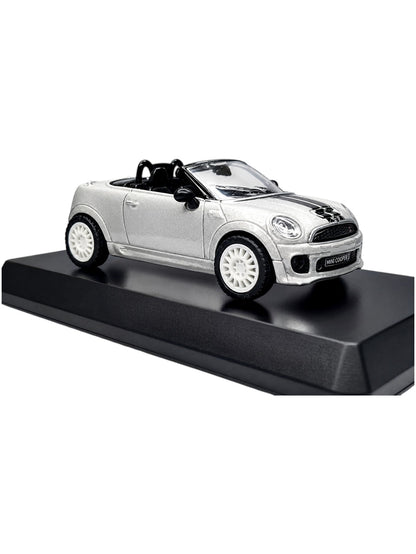 MINI JCW Roadster Diecast Model Car with Display Base | Silver | 1:64 Scale Collectible