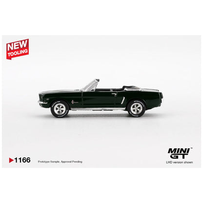 Mini GT #1166: Ford Mustang Convertible 1964 Highland Green LHD 1:64 Scale