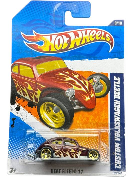 HotWheels Custom Valkswagan Beetle Imported Mainline CardArt 1:64 Scale V5207-07A1G1