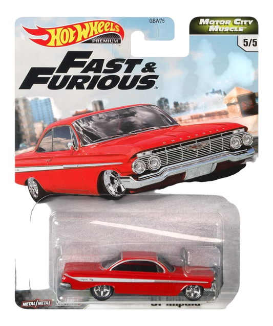 Hot wheels premium Fast & furious motor City muscle 61 impala scale 1:64