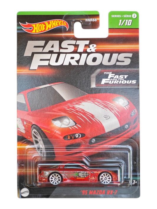 Hotwheels '95 Mazda Rx-7 Fast And Furious Card Art Imported Mainline 1:64 Scale
