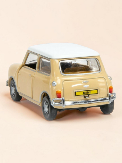 TINY PANTONE Mini Cooper Diecast Model Car – Classic Cream Beige Mini | Vintage Collectible Toy with Display Box 1:50 Scale