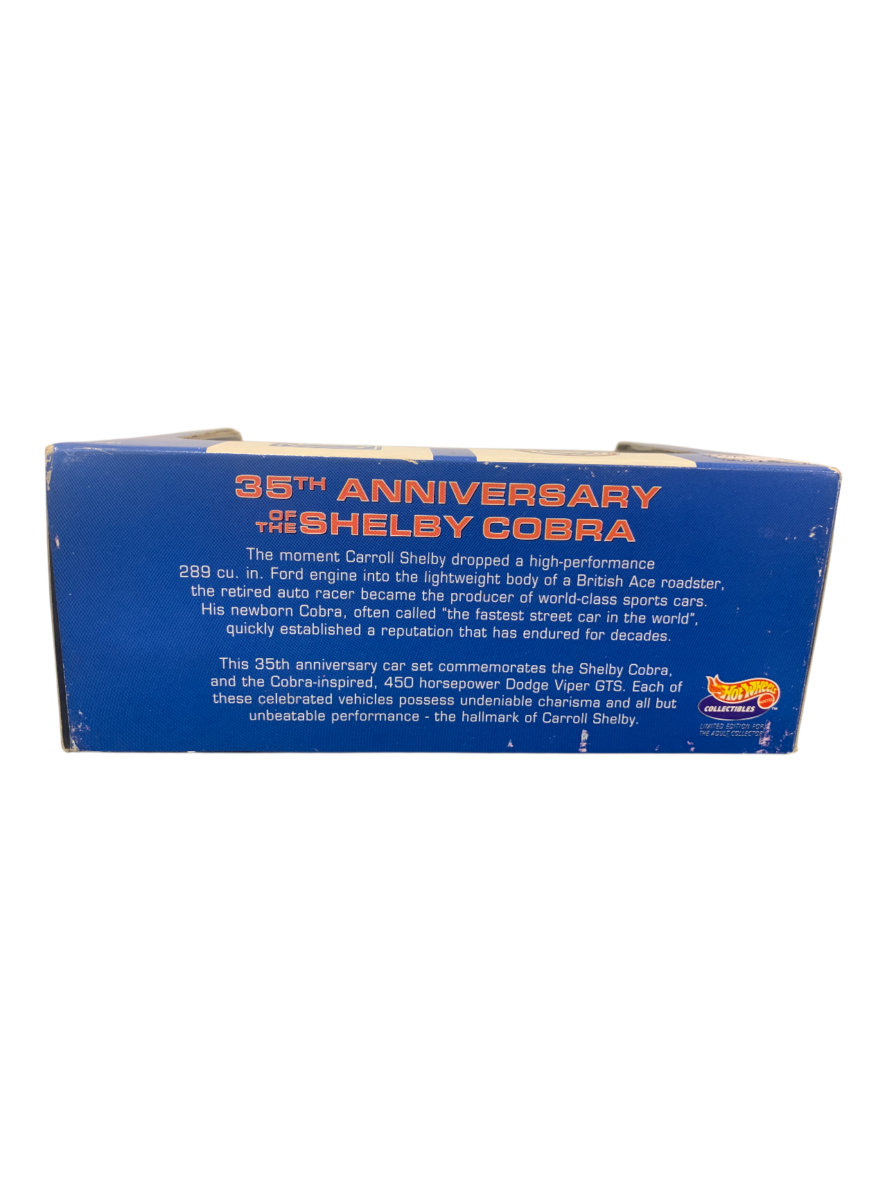 HotWheels 35th Anniversary Of The Shelby Cobra 1965 Cobra Daytona and 1997 Dodge Viper GTS 2 Pack 1:64 Scale (Limited Edition No -B2330)