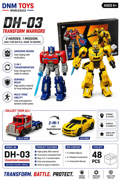 Transformers Optimus Prime & Bumblebee Robot  with Display Box Action Figure DH-03