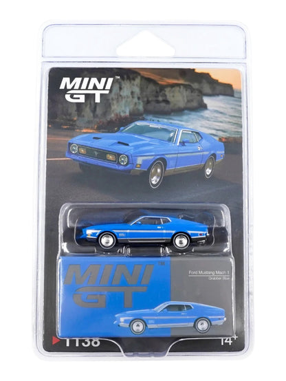 Mini GT Ford Mustang Mach 1 Grabber Blue (No.1138) 1:64 Scale