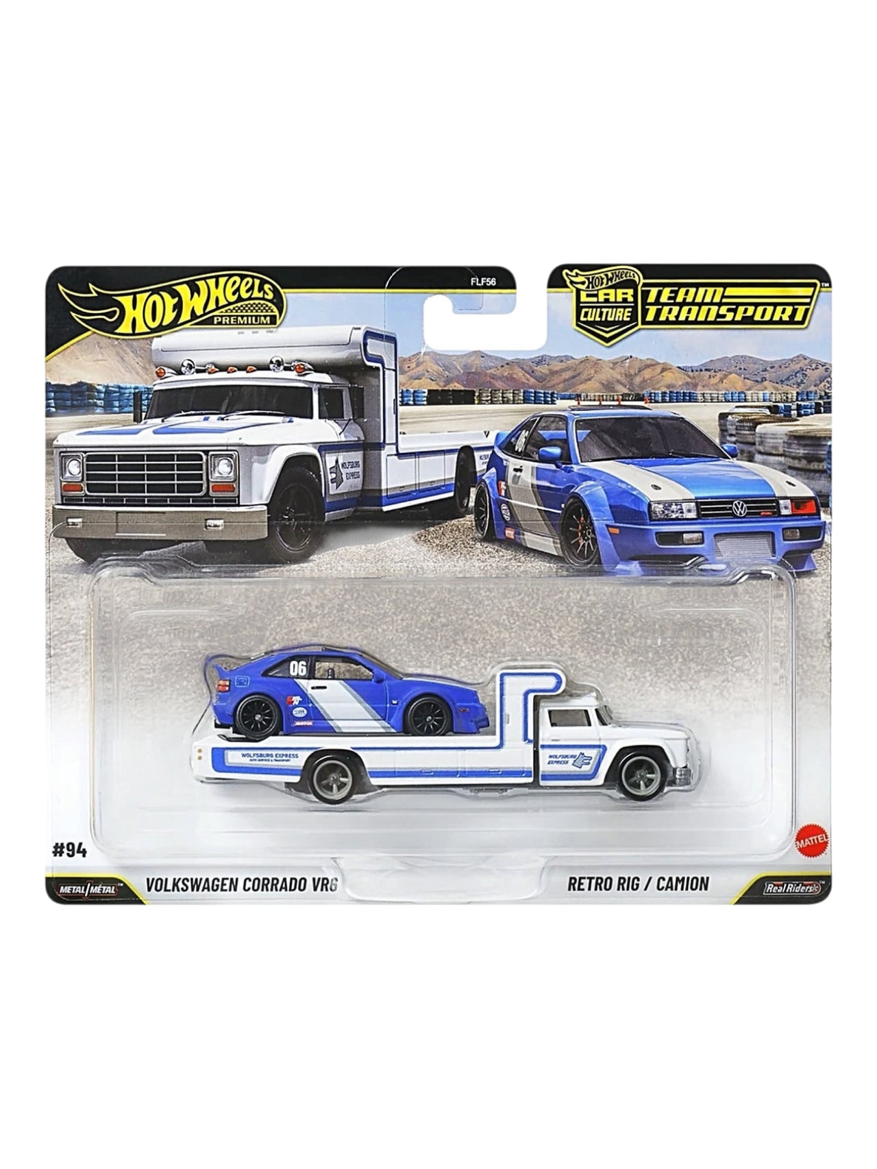 HotWheels  Car Culture 'Volkswagen Corrado VR6 , Retro Rig / Camion team transport 1:64 Scale
