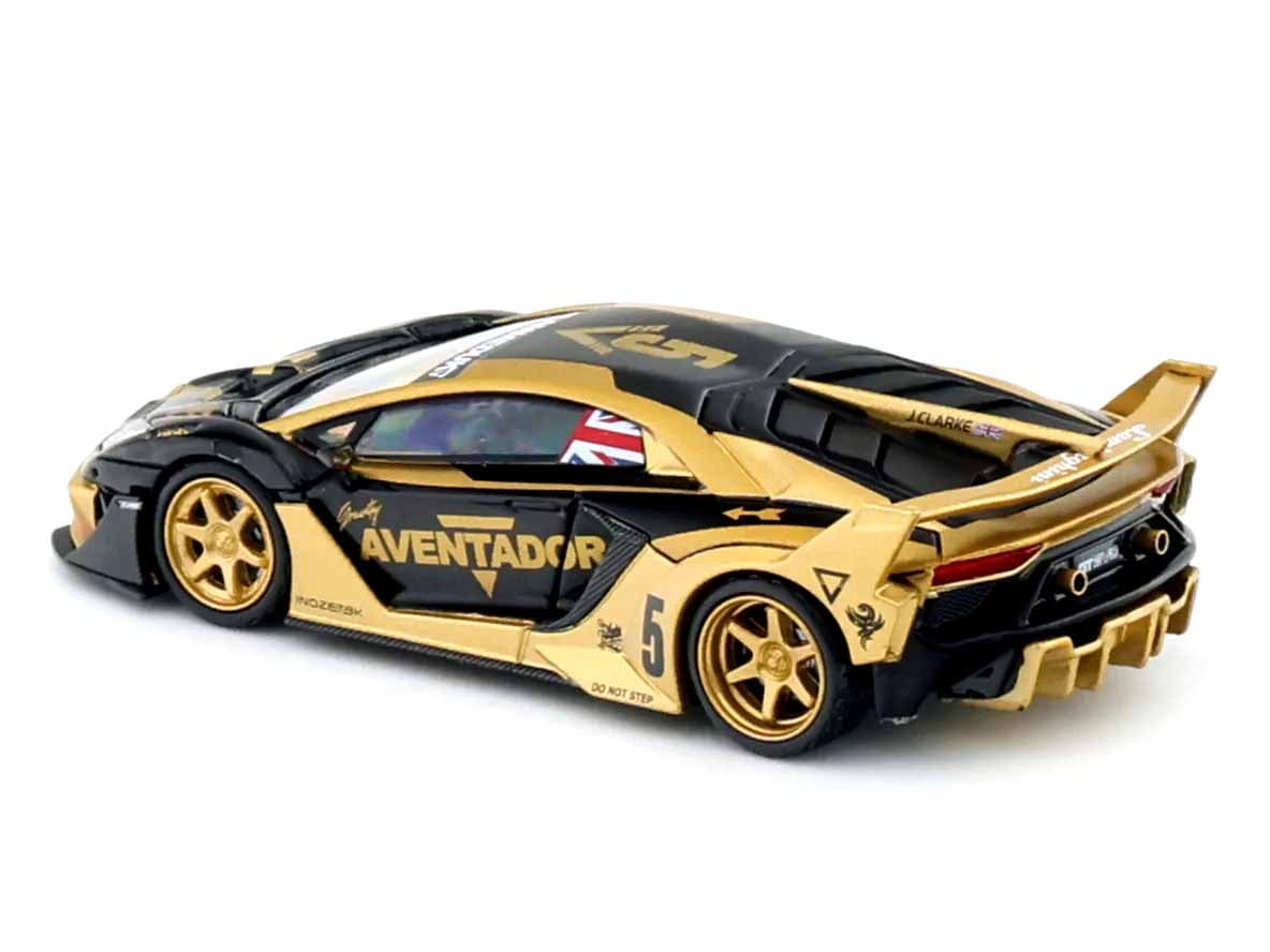 CoolCar Lamborghini Aventador 1:64 Scale Die-Cast Model Car | Black & Gold Premium Collectible Sports Car with Display Case