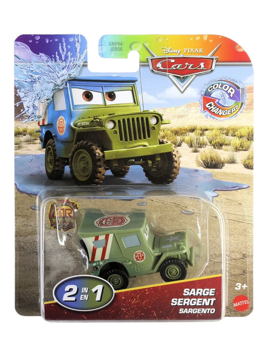 Disney Pixar Cars Sarge Color Changers 2-in-1 Die-Cast Model Car | 1:55 Scale | Hot & Cold Water Color Change | Limited Edition