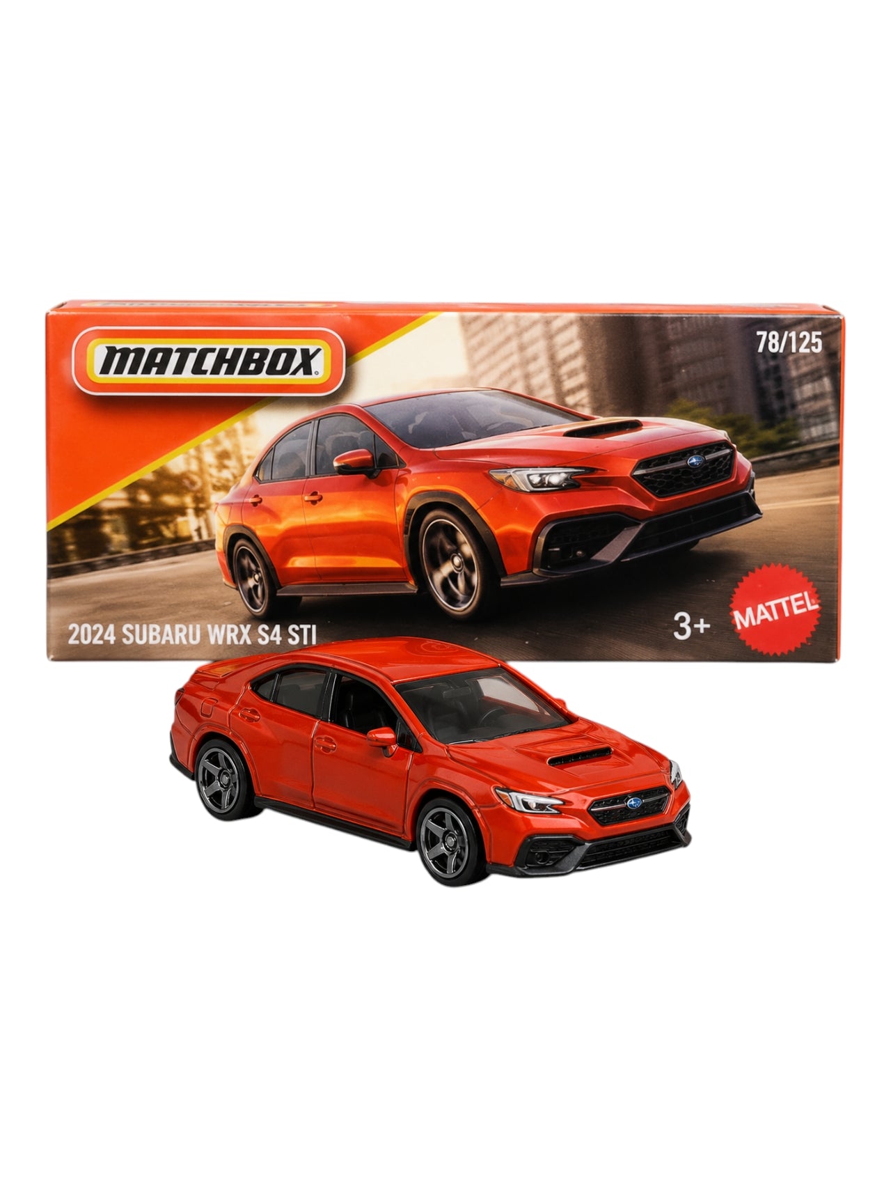 Matchbox Mainline 2024 Subaru WRX S4 STI 1:64 Scale Diecast Model Car – Red Metal Body Collectible Toy Car
