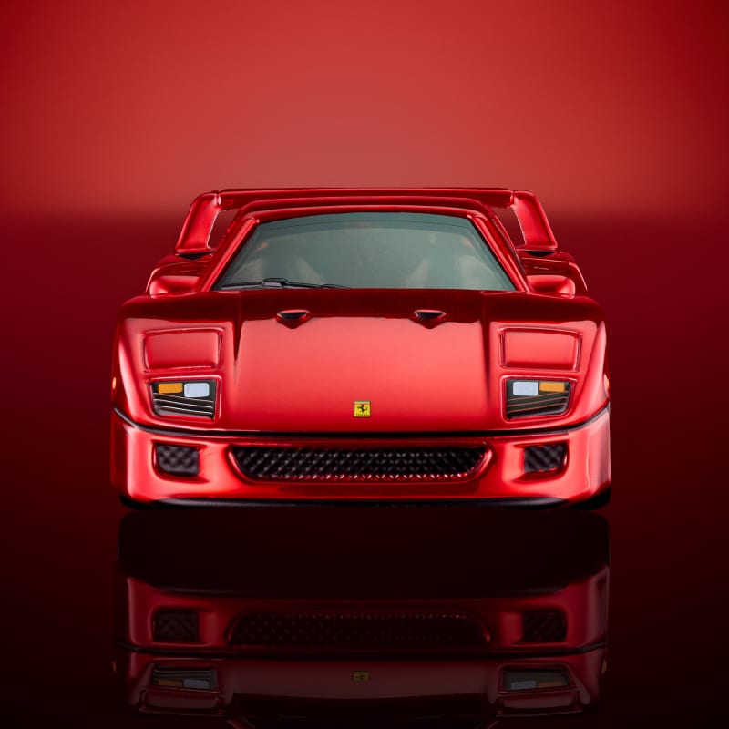 HotWheels RLC Ferrari F40 Sports Car With Diteling Diecast Model 1:64 Scale Color -Red Line Club Opening Rear Clamshell With Engine Detail And Front Bonnet Premium Car