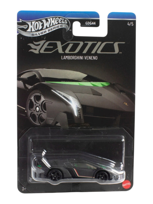HotWheels Silver Series EXOTICS "Lamborghini Veneno Imported Card Art Mainline 1:64 Scale