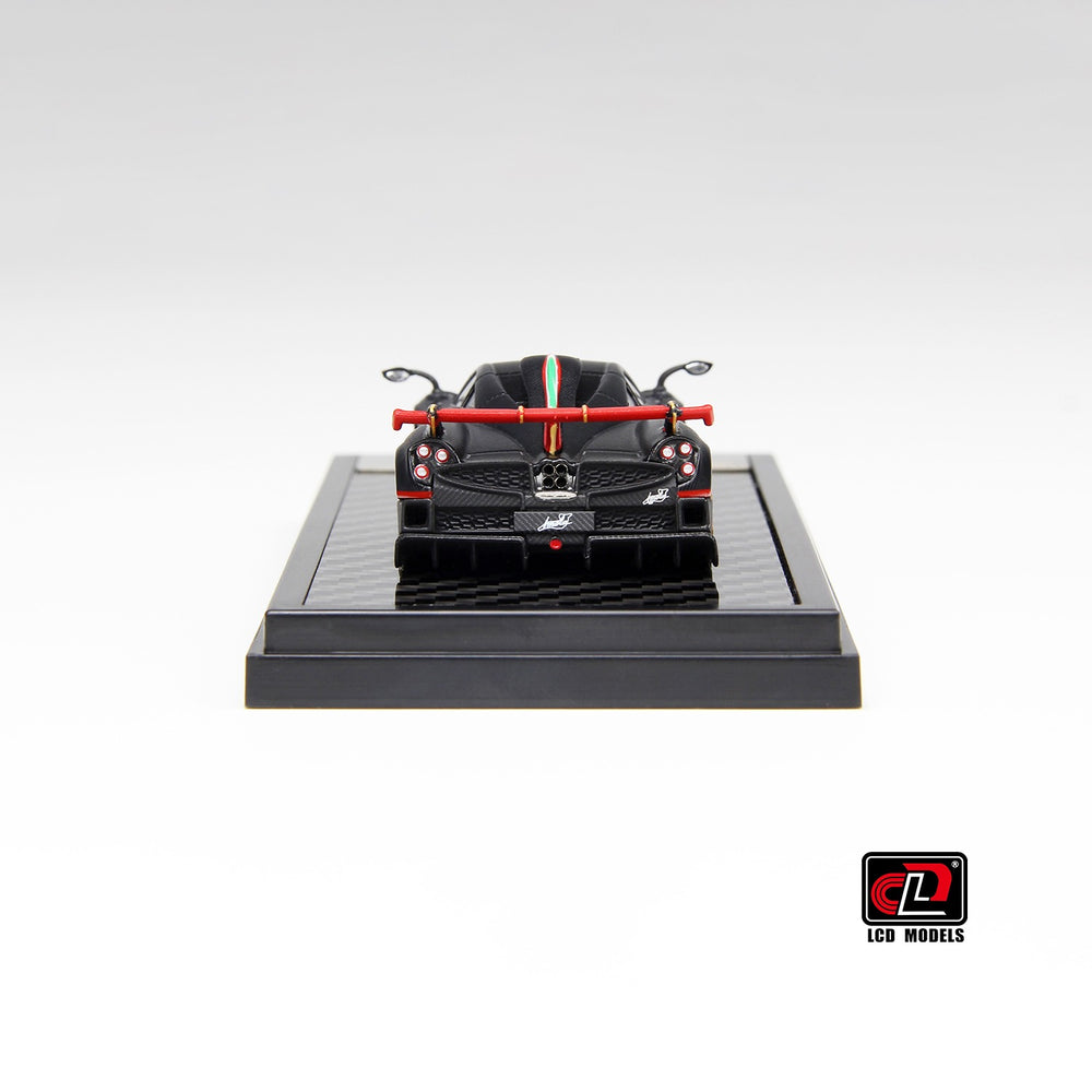 LCD Models Pagani Imola Coupe Imported 1:64 Scale (Code-LCD64041-MBCI) Matte Black Carbon With Italian Flag