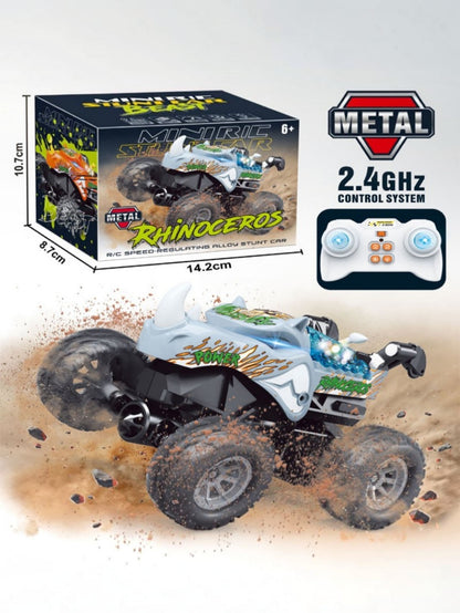 Remote Control Rhinoceros Stunt Car | 2.4GHz Speed-Regulating Alloy RC Car | Metal Body | Exquisite Alloy Series