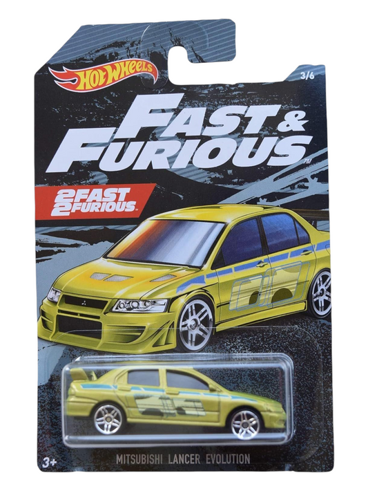 HotWheels 2 Fast 2 Furious Mitsubishi Lancer Evolution Imported Mainline Card Art 1:64 Scale