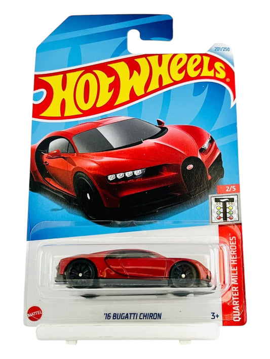 HotWheels 16 Bugatti Chiron (Red) Imported Mainline 1:64 Scale