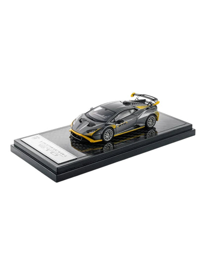 LCD Models Lamborghini Huracán STO Die-Cast Model Car | Silver with Yellow Accents Imported 1:64 Scale  Premium