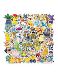 Pokémon Cartoon Stickers Pack of 50+ | Cute Pokémon Characters Self-Adhesive Vinyl Stickers | For Phone, Laptop & Notebook