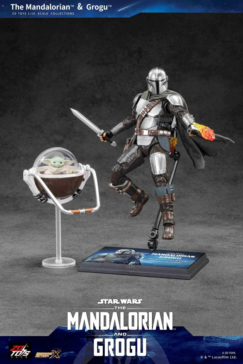 ZD Toys Star Wars The Mandalorian And Grogu 1:10 Scale Action Figures (code 1967)