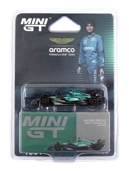 Mini GT Aston Martin amr24#18 2024 bahrain gp lance stroll code-1001 1:64 Scale