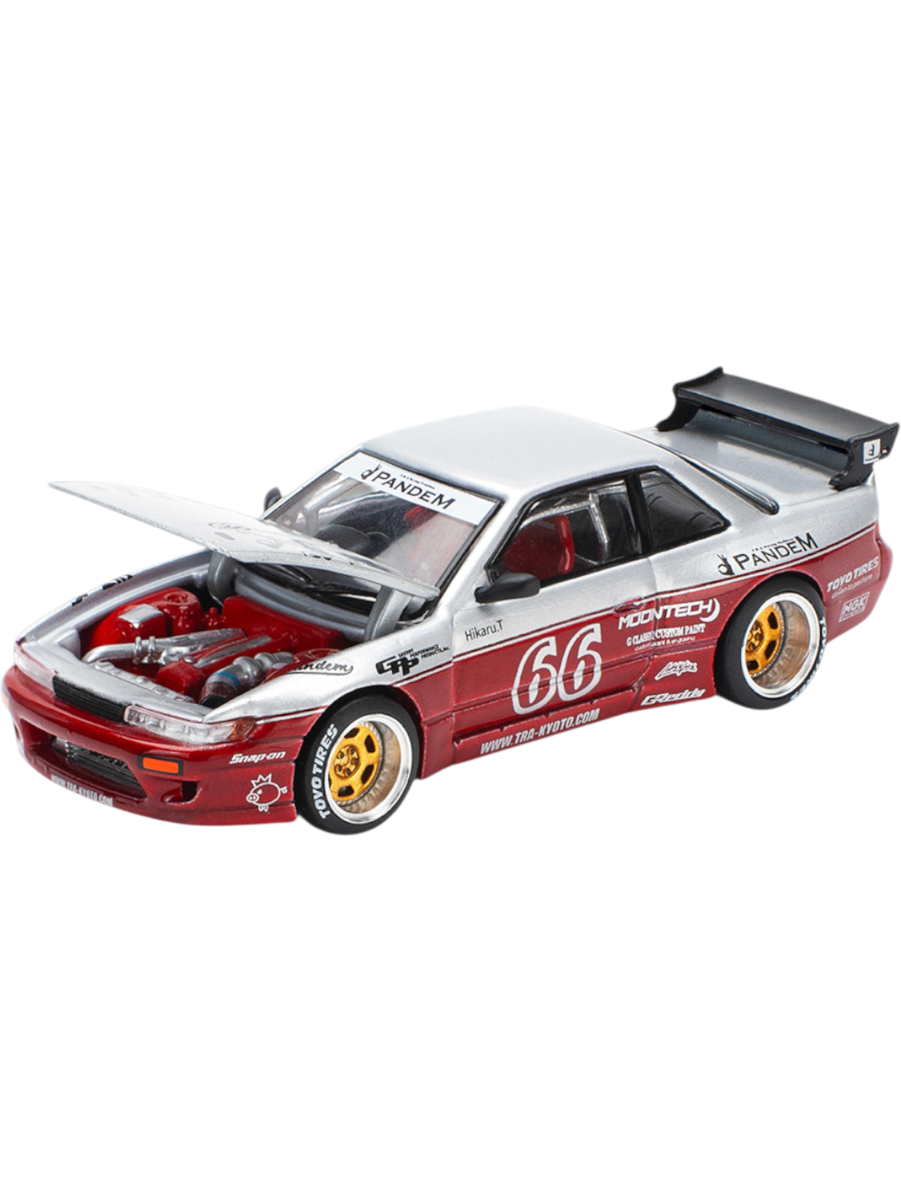 POP RACE Pandem Nissan Silvia S13 No.66 1:64 Die-Cast Car Model | PR64-258