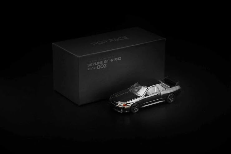 (PRDC002) POP RACE R32 GT-R DARK CHROME Diecast Model 1:64 Scale