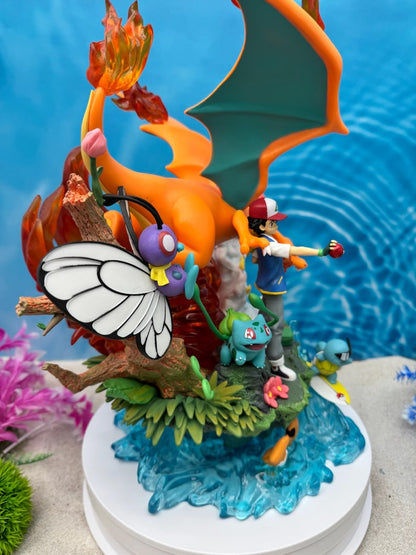 Pokémon action figure Ash 1:6 Ketchum with Charizard & Pikachu Collectible Diorama Figure Display Statue 16 Inch