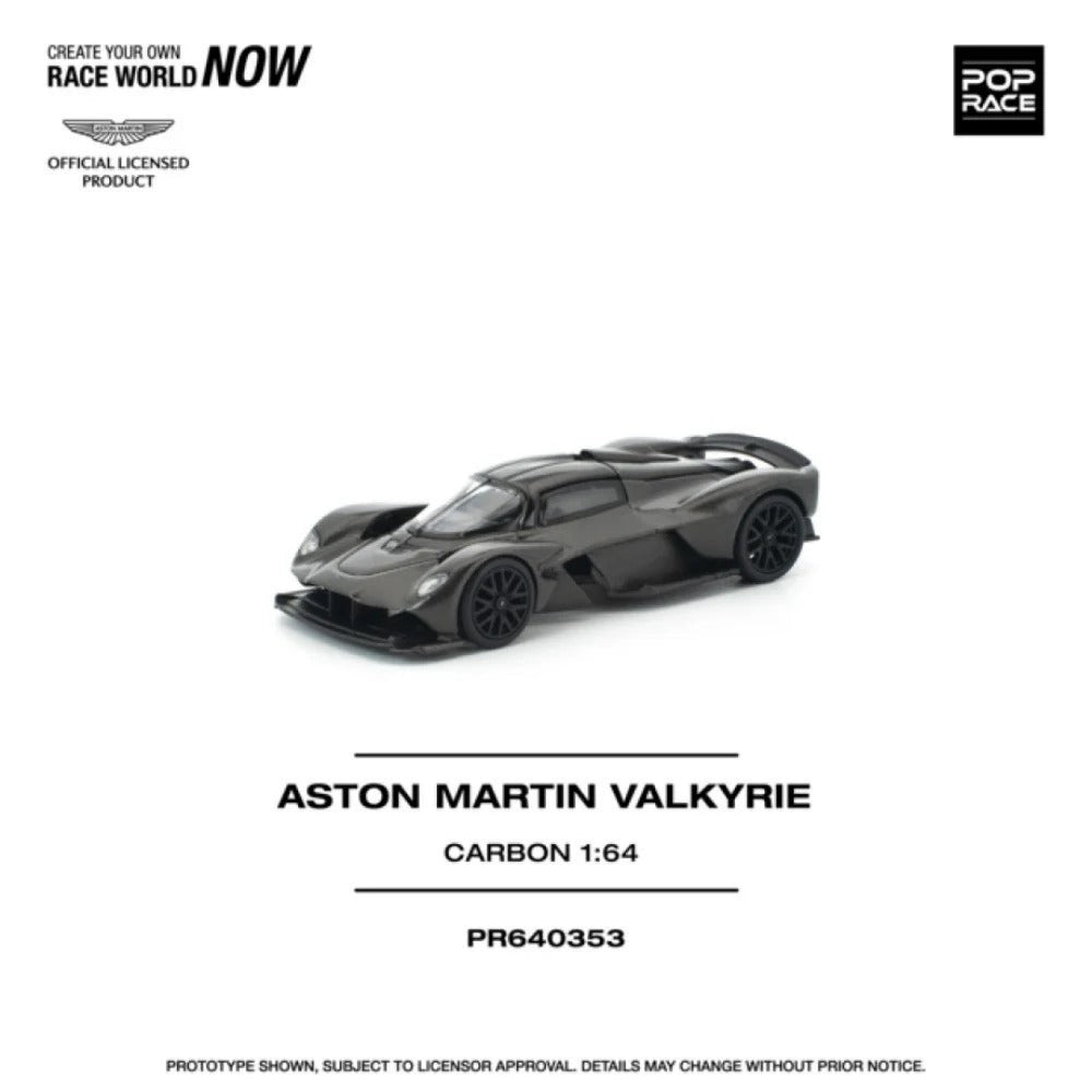 (PR640353 ) POP RACE Aston Martin Valkyrie Carbon Edition 1:64 Scale Diecast Model