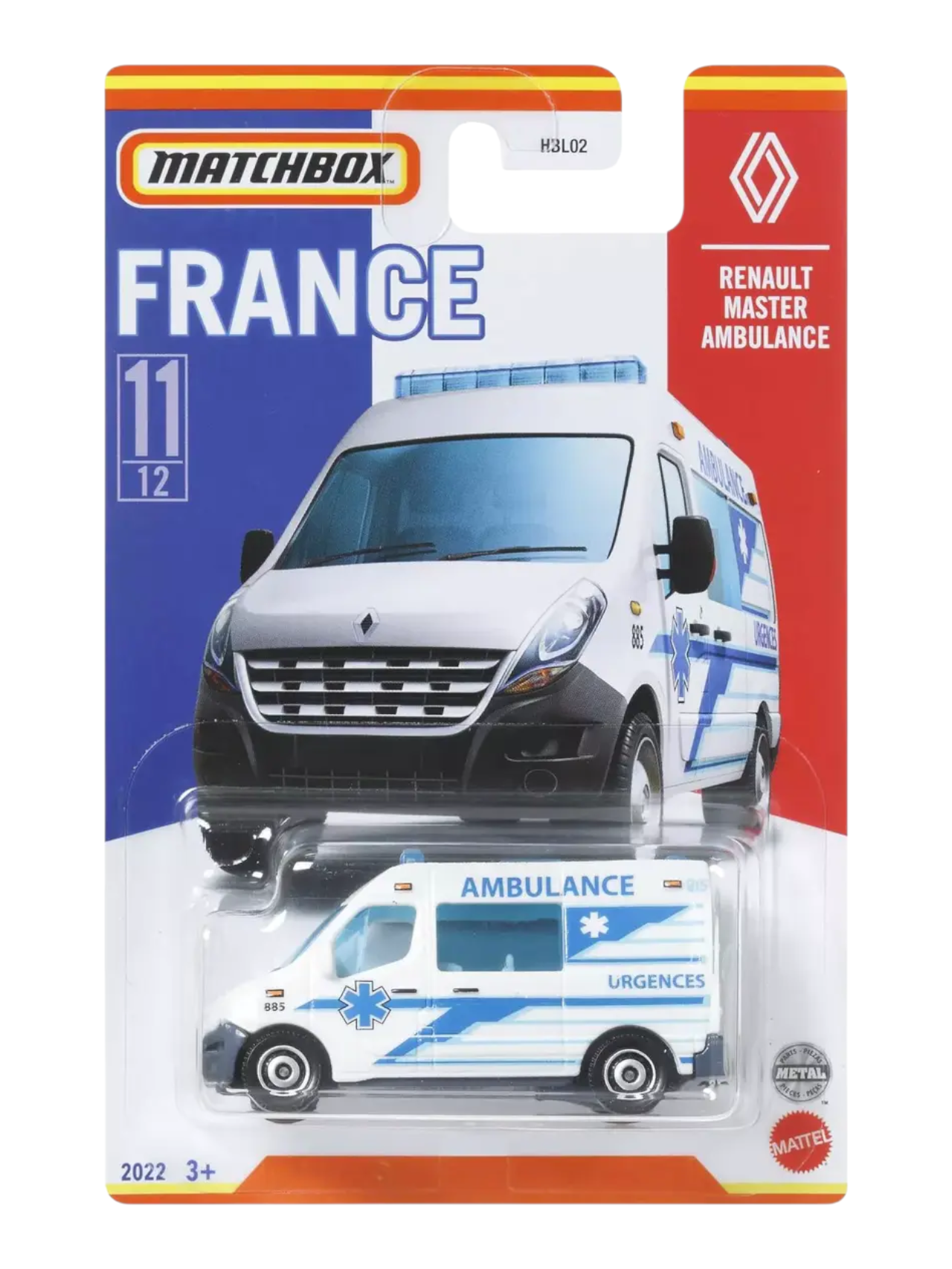Matchbox France Renault Master Ambulance no 11/12 Imported Mainline 1:64 Scale