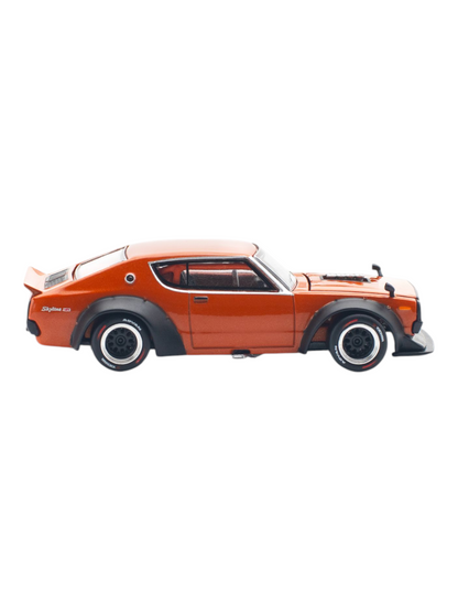 Pop Race Nissan Skyline GTR V8 Drift Kenmeri Orange PR640173 1:64 Scale