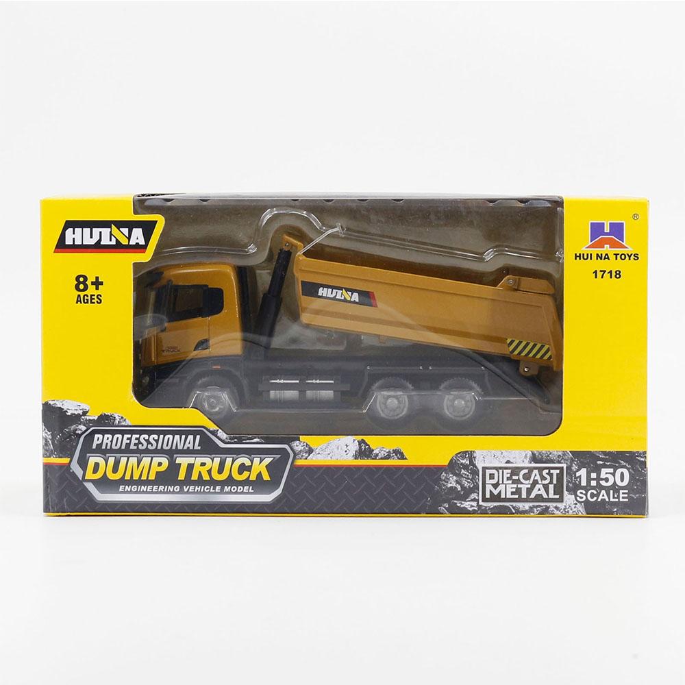 HUINA 1718 Professional Dump Truck Engineering Vehicle Model 1:50 Scale Die-cast Simulation