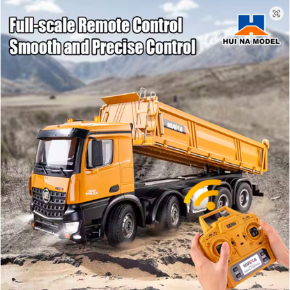 HUINA 1536 1:14 RC Alloy Dump Truck – 12 Functions Remote Control Engineering Construction Vehicle truck can easily carry up to 6000 grams (6 kg)