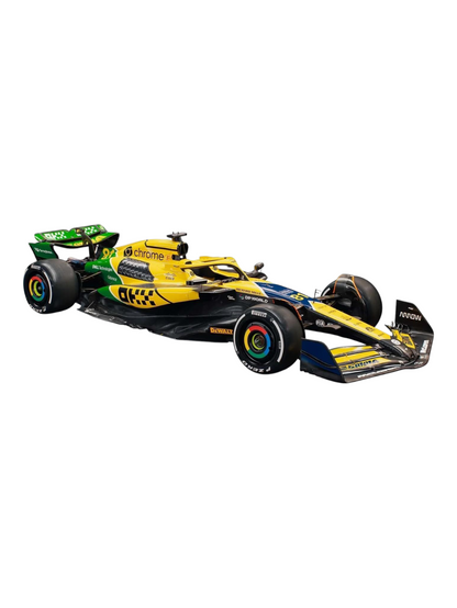 Bburago Formula 1 (F1) MCLAREN MCL38 2024 Lando Norris-Monaco GP 1:43 Scale Model with Acrylic Case