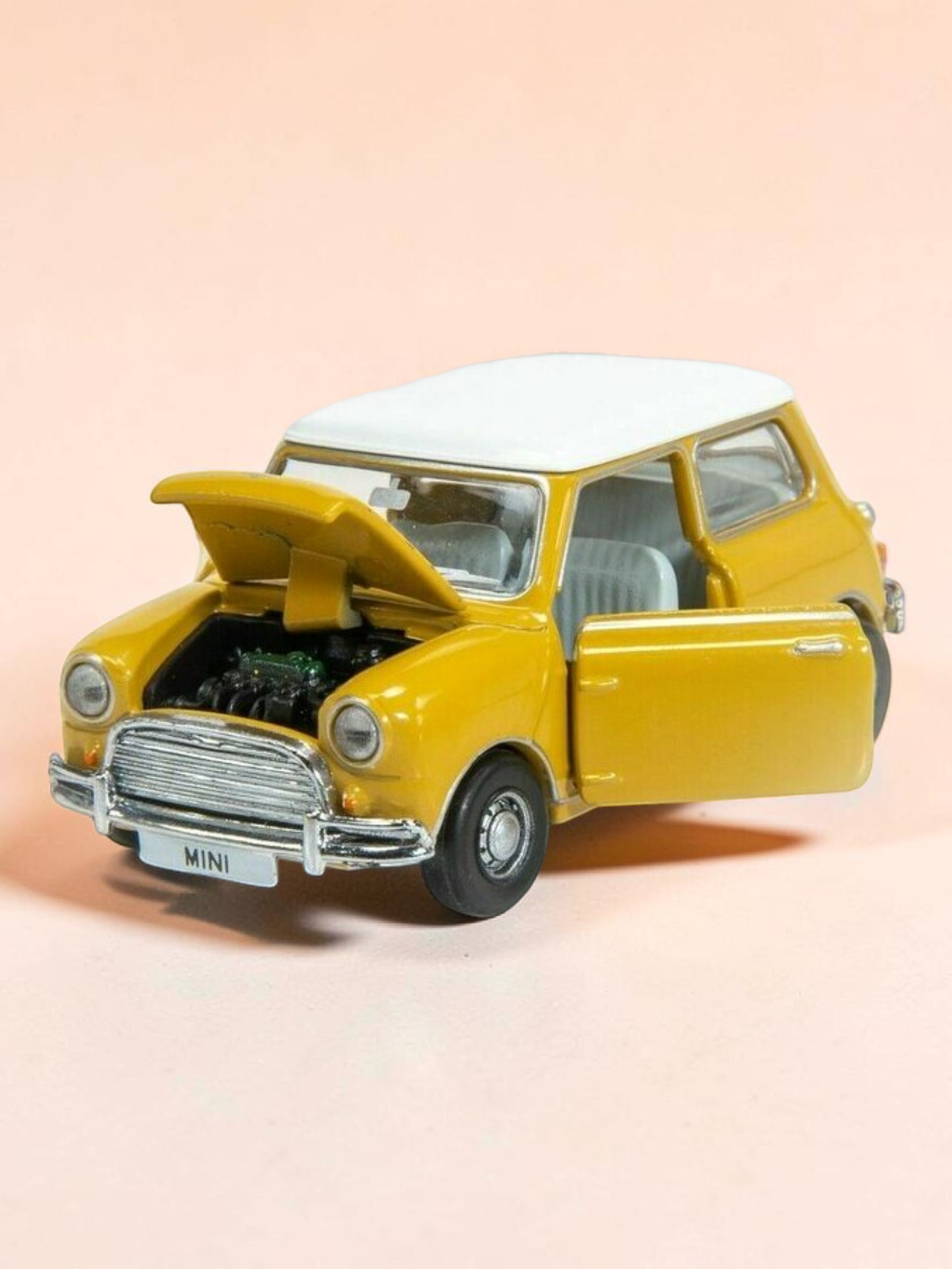 TINY PANTONE Mini Cooper Diecast Model Car – Premium Collectible Toy | Classic Vintage Design | 1:50 Scale Model Display Car